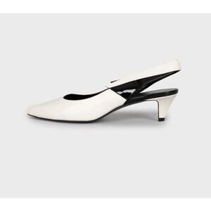 Celine White Leather Open Back Pumps - Size 39